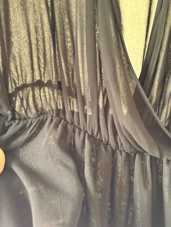 Zara Black and Cream Textured Collar Blouse - Picture 4 of 4